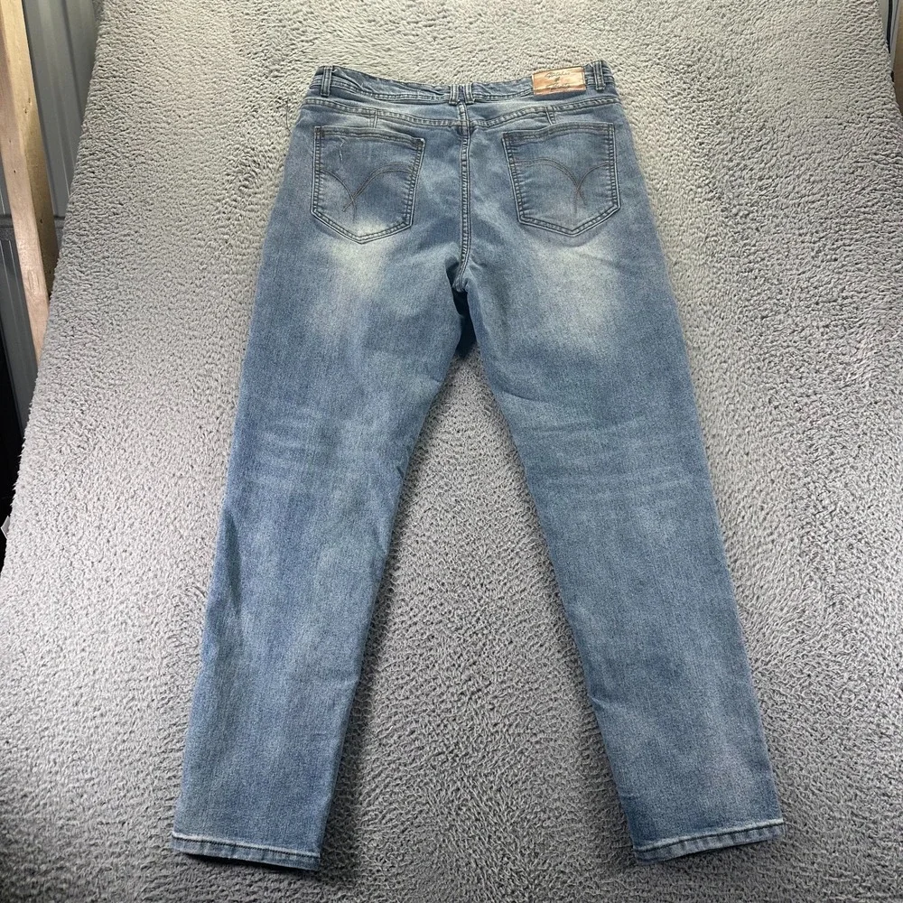 Stitches & Rivets Jeans Mens 40x32 Blue Cotton Denim Straight Leg Workwear Faded